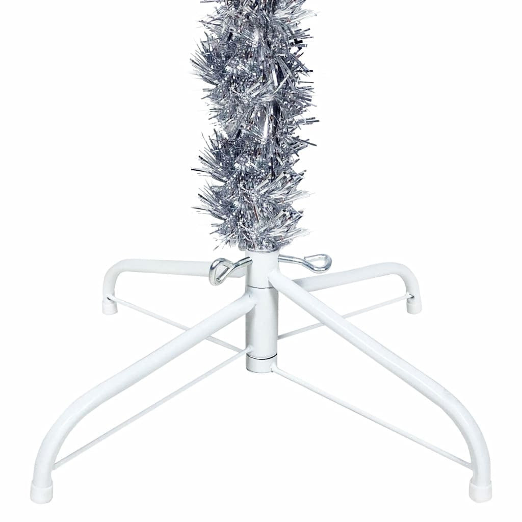 Vidaxl Árbol De Navidad Delgado Plateado 120 Cm_4