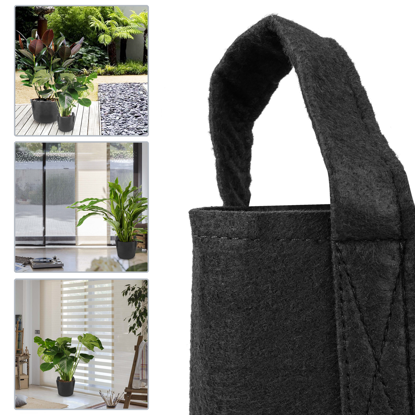 Bolsa Para Cultivo Y Crecimiento De Plantas Maceta De Tela Geotextil De 20 Litros 30x27cm 10-pack_1