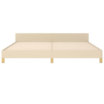 Estructura De Cama Con Cabecero De Tela Color Crema 200x200 Cm / Vetonek_0