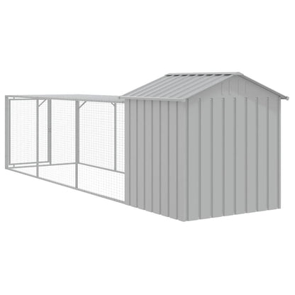 Vidaxl Gallinero Con Corral Acero Galvanizado Gris Claro 117x405x123cm_4