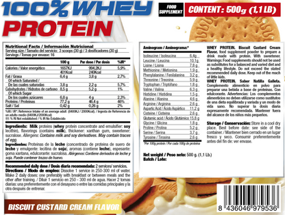 100% Whey Protein - 500g - Natillas Y Galleta - Proteina De Suero Whey - Quamtrax_5