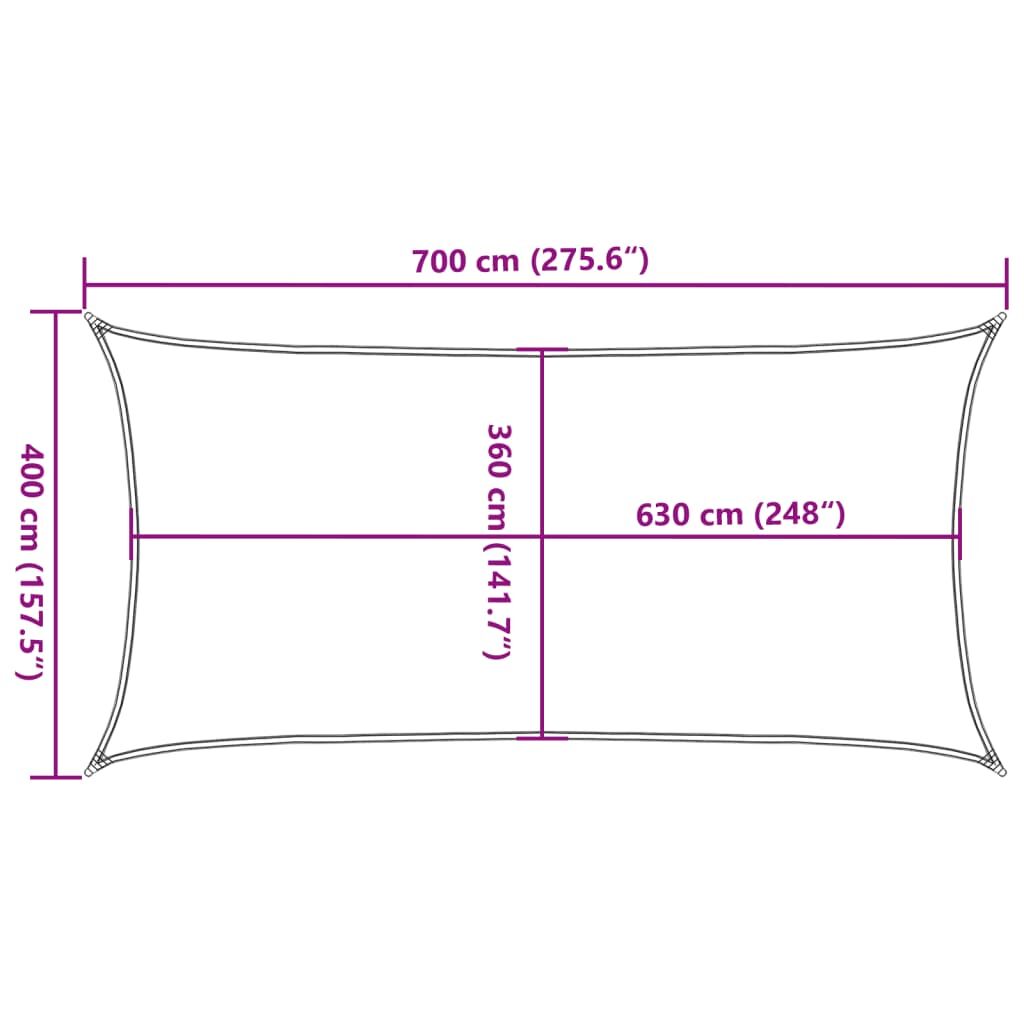 Vidaxl Toldo De Vela Hdpe Negro 160 G/m² 4x7 M_2