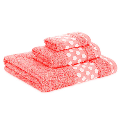 Juego De 3 Toallas De Baño De Algodón De Rizo 450 Gr/m2, De 50x30; 100x50; 150x100 Cm, Color Coral_3