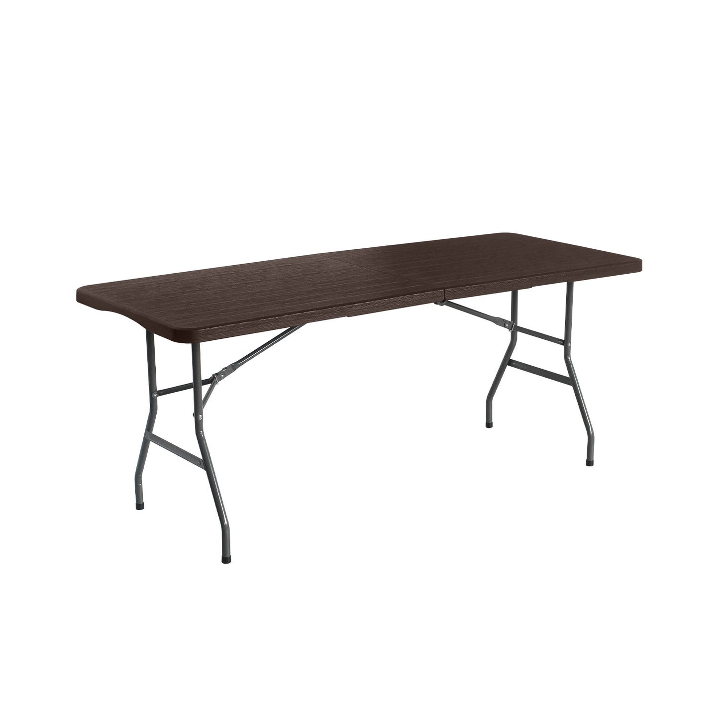 Pack 2 Mesas Plegables Rectangulares Efecto Madera 180x74x74cm 7house_1