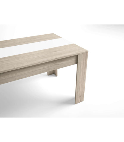 Mesa Comedor Rectangular Extensible Samira Acabado Sahara/blanco Mate, 76cm(alto) 160/220c_3