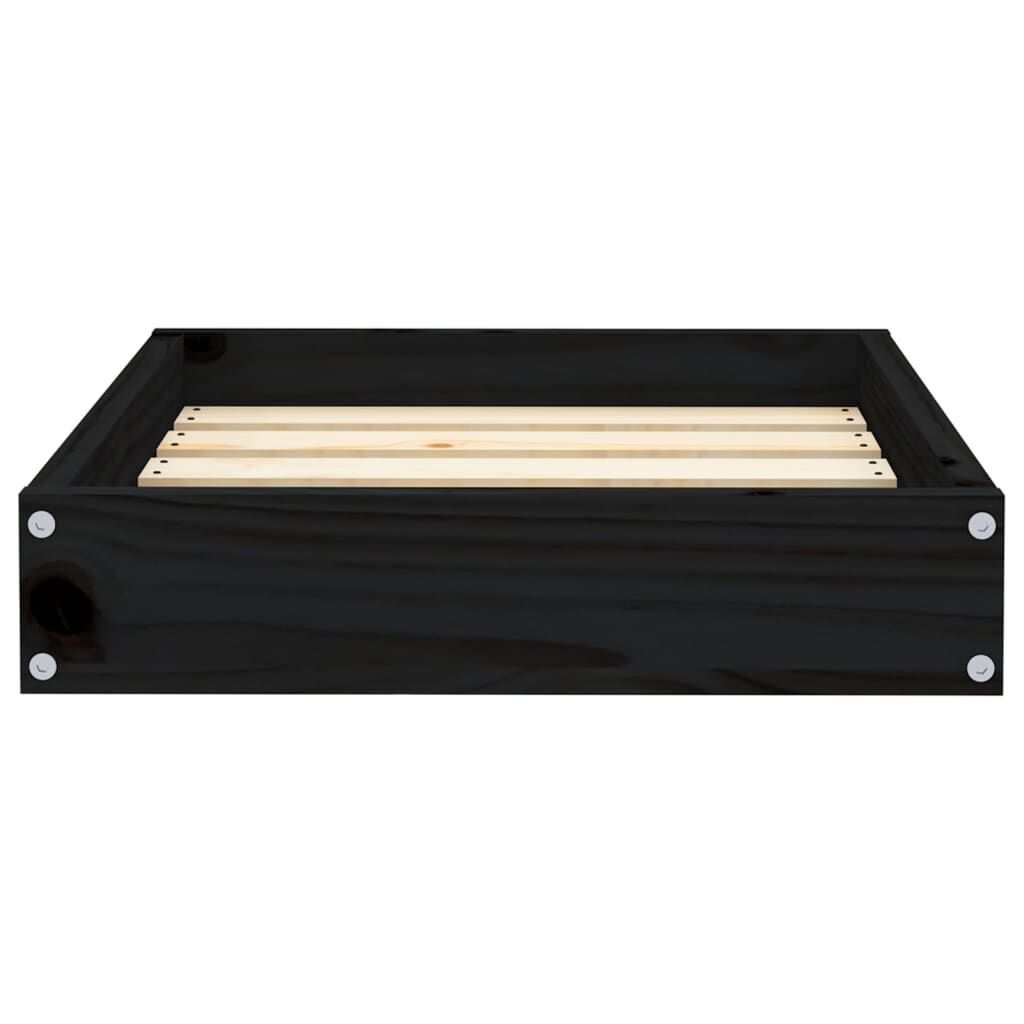 Vidaxl Cama Para Perros Madera Maciza De Pino Negro 51,5x44x9 Cm_3