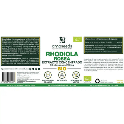Rhodiola Rosea Bio, Extracto Concentrado | 90 Cápsulas_4
