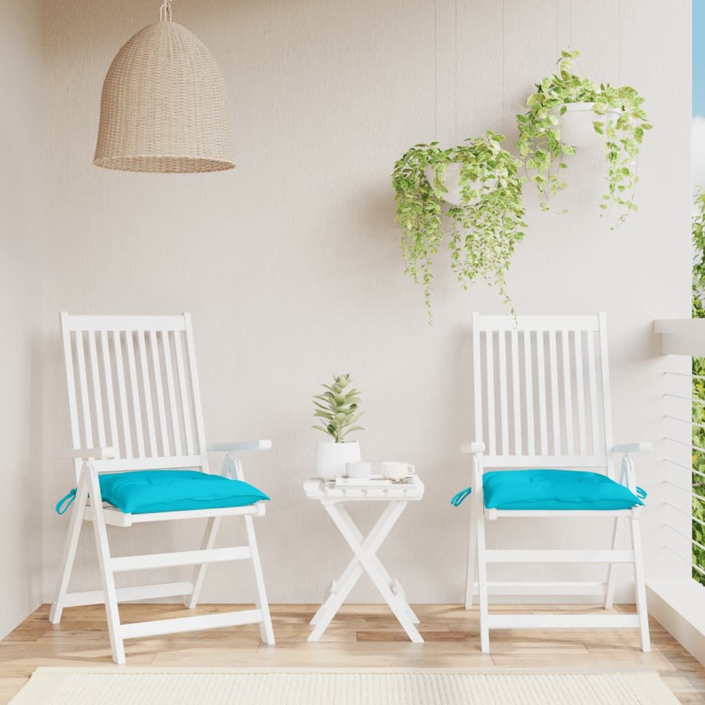 Vidaxl Cojines De Silla 2 Uds Tela Oxford Turquesa 50x50x7 Cm_1