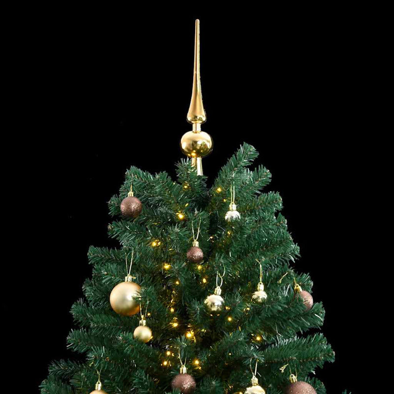 Vidaxl Árbol De Navidad Artificial Con Bisagras 300 Led Y Bolas 210 Cm_1