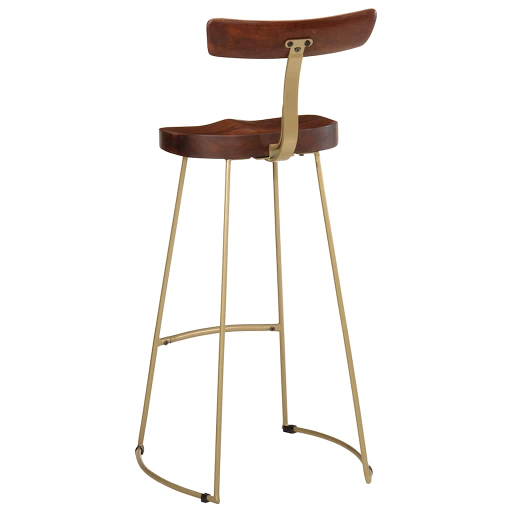 Taburetes De Barra 2 Uds 49x43x103 Cm Madera Maciza De Mango_2