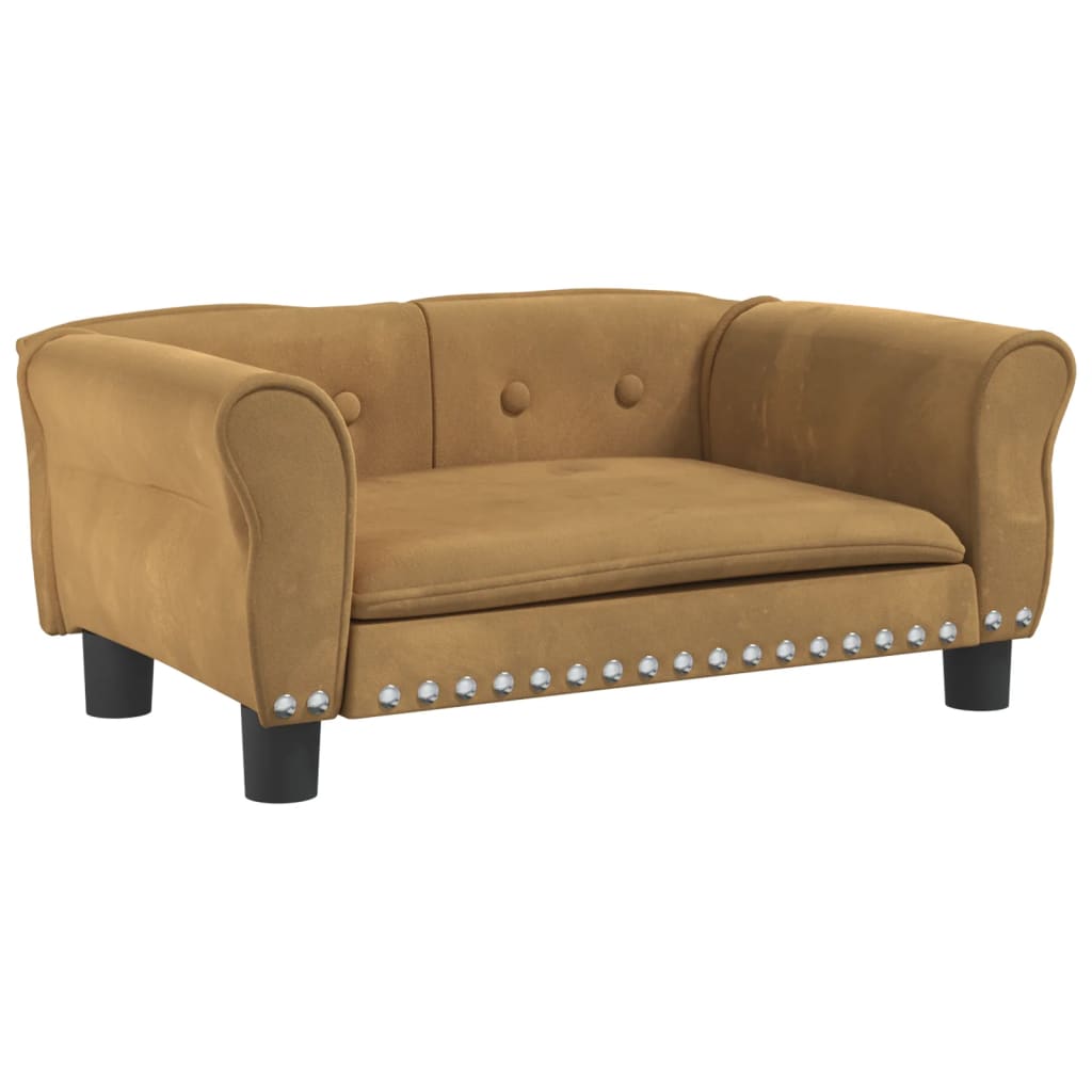 Cama Para Perros De Terciopelo Marrón 70x45x30 Cm / Vetonek_2