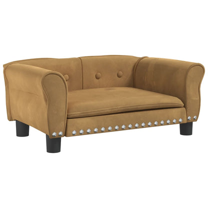 Cama Para Perros De Terciopelo Marrón 70x45x30 Cm / Vetonek_2
