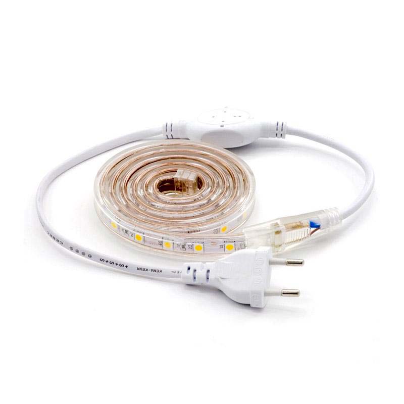 Kit Tira Led 220v Smd5050 Epistar, 60led/m 1 Metro, Blanco Cálido_0