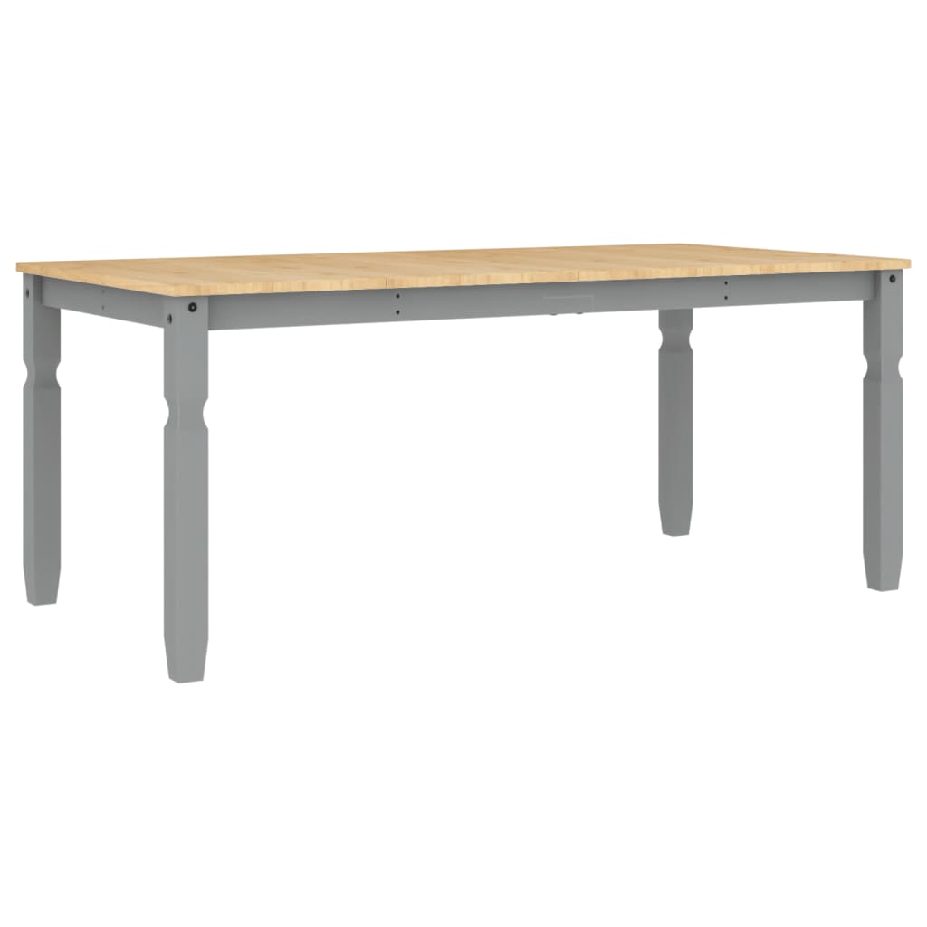 Mesa De Comedor Corona Madera Maciza De Pino Gris 180x90x75 Cm_0