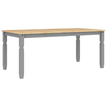 Mesa De Comedor Corona Madera Maciza De Pino Gris 180x90x75 Cm_0