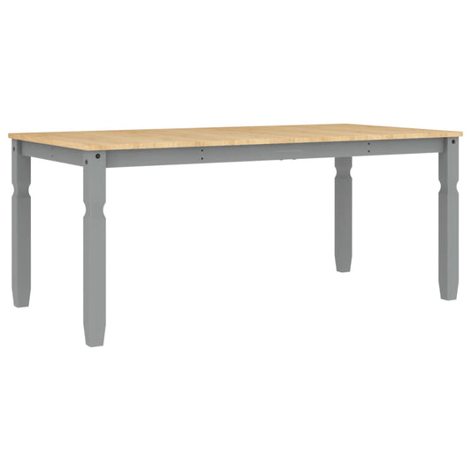 Mesa De Comedor Corona Madera Maciza De Pino Gris 180x90x75 Cm_0