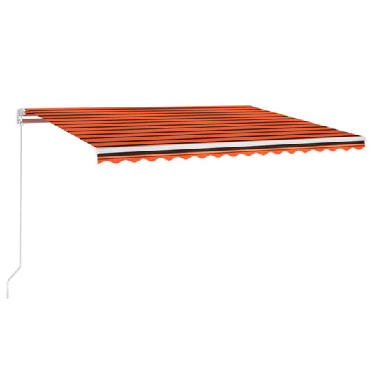 Toldo Automático Led Sensor De Viento Naranja Marrón 450x300 Cm_0
