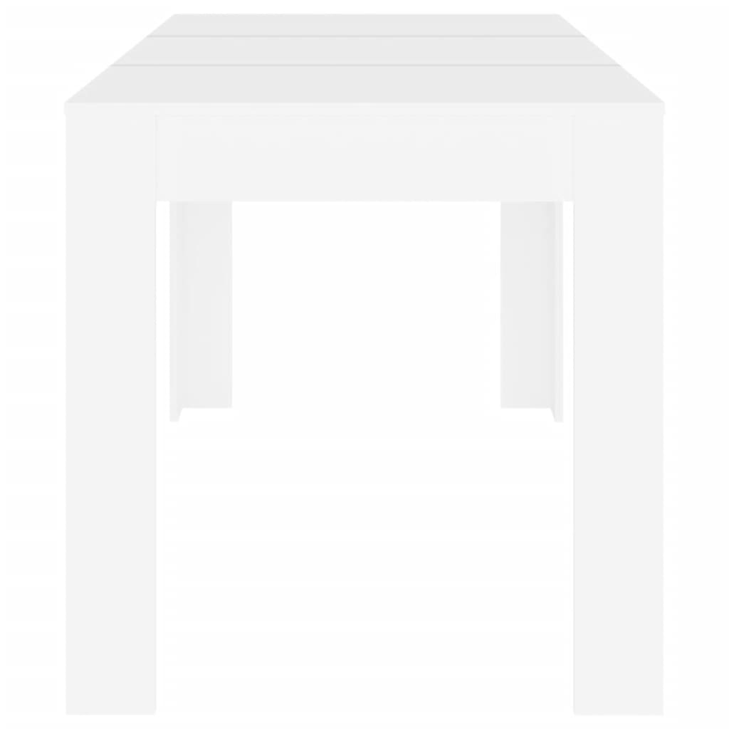 Mesa De Comedor De Madera Contrachapada Blanco 140x74,5x76 Cm_2