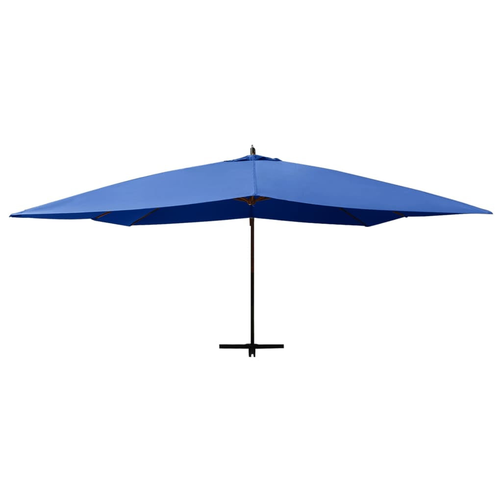 Vidaxl Sombrilla Jardín Voladiza Palo De Madera Azul Celeste 400x300cm_3