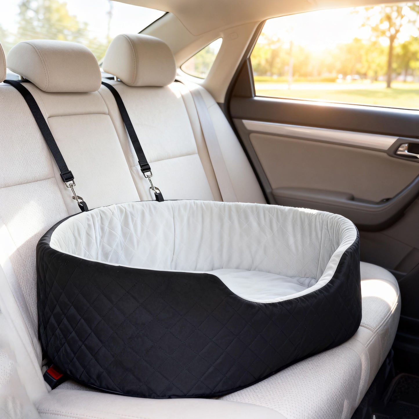 Pawhut Asiento De Coche Para Perros Pequeños Y Medianos Con Funda Extraíble_1