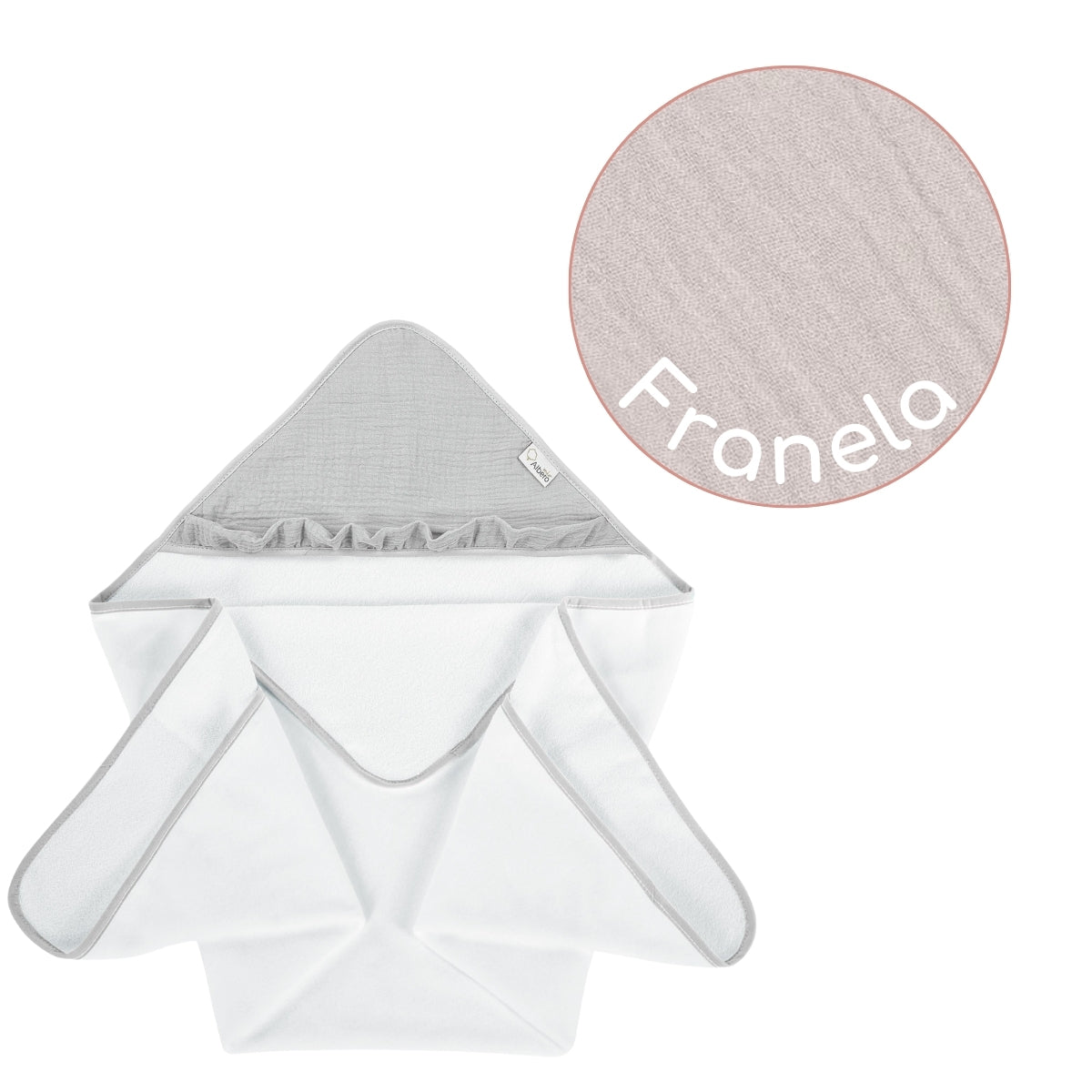 Maxicapa De Baño Para Bebés Cotton Color Gris_2