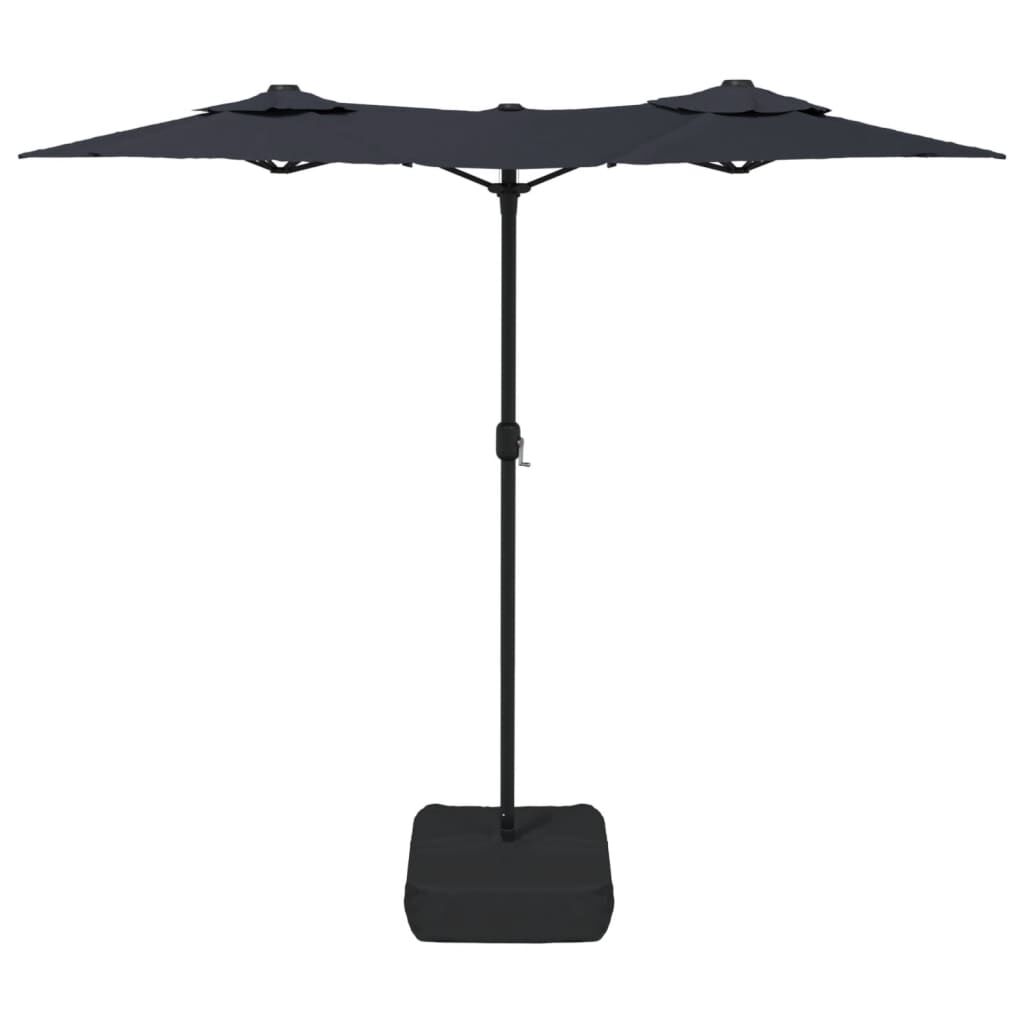 Vidaxl Sombrilla Doble De Jardín Negra 316x145 Cm_3