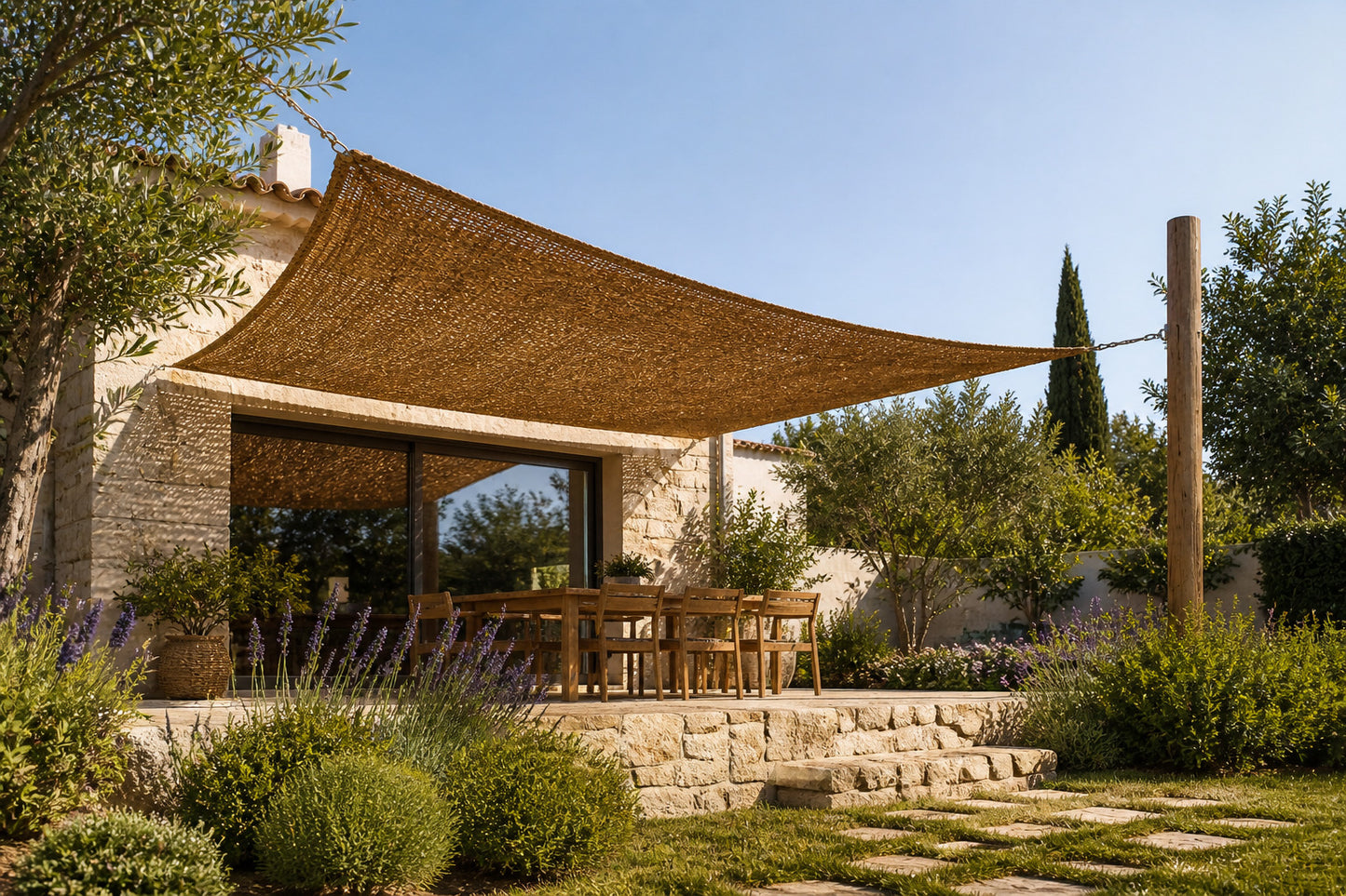 Toldo Vela Coco Natural 1x3 M 60% Ocultación Para Jardín Terraza Pérgola_0