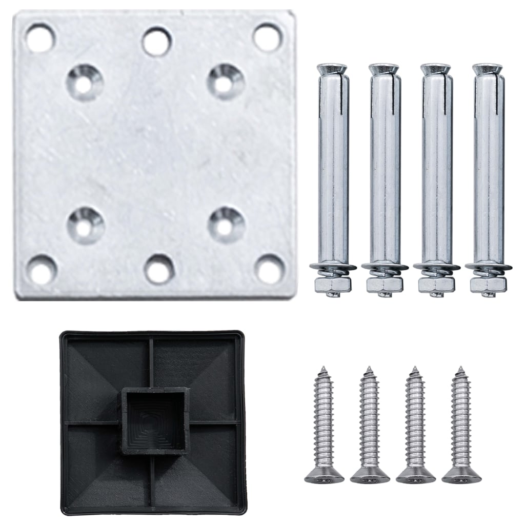 Set De Valla 1 Cuadrada + 1 Oblicua Wpc Gris 273x186 Cm / Vetonek_4