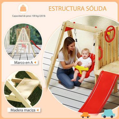 Outsunny Columpio Y Tobogán Infantil_4