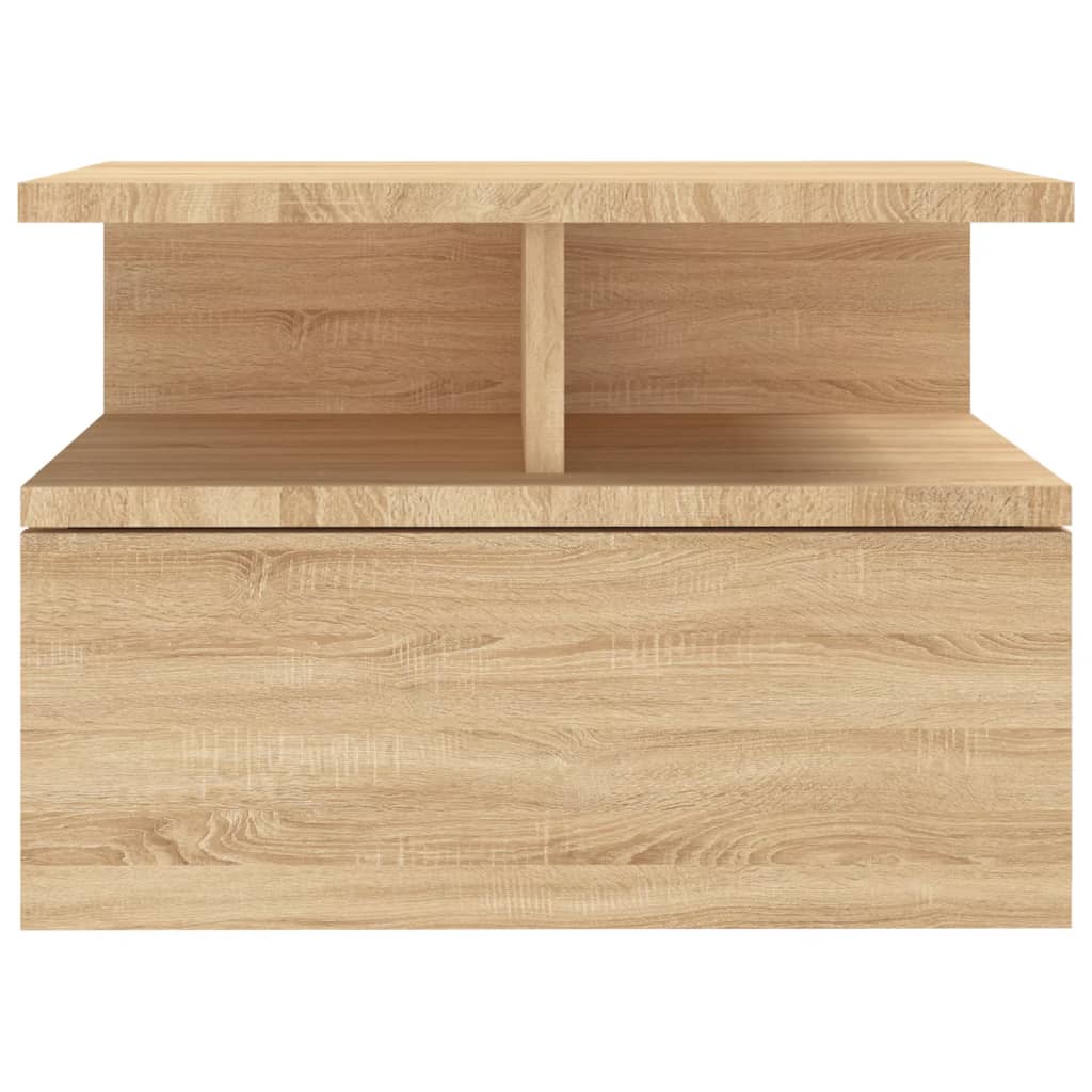 Mesita De Noche Flotante 2 Uds Madera Roble Sonoma 40x31x27 Cm_3