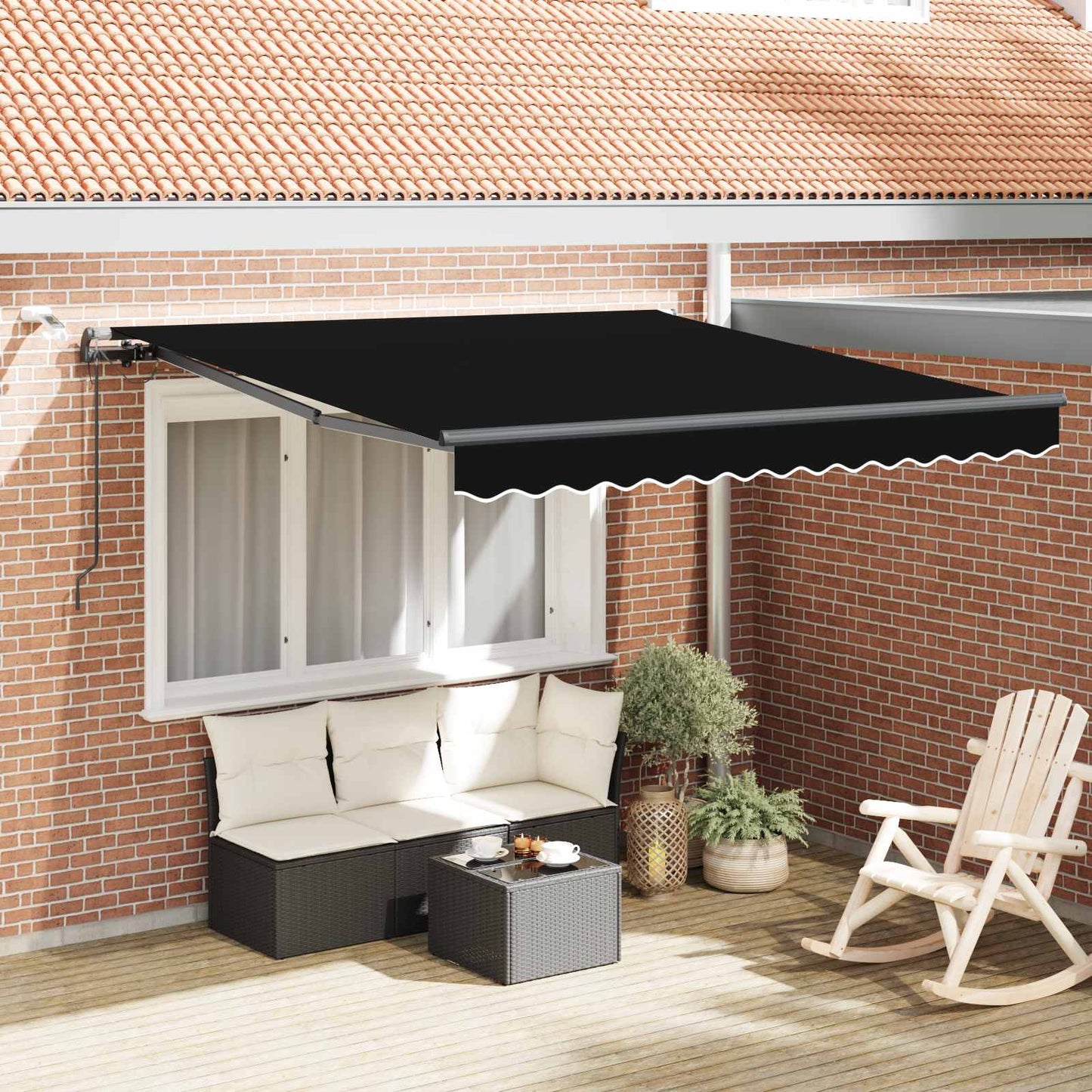 Toldo Retráctil Negro 300 X 250 Cm Poliéster_1