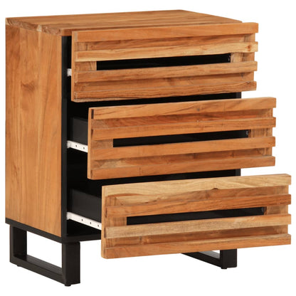 Mesita De Noche Madera Maciza De Acacia 50x34x62 Cm_1