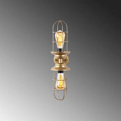 Aplique De Pared, Metal , Oro, 12x20x51, Casquillo 2 X E27 Max 40 W_3