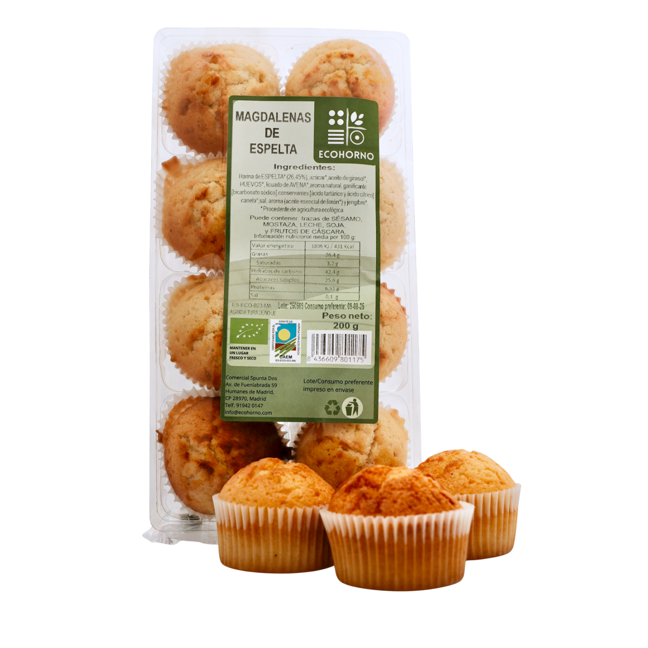 Magdalenas ecológicas de espelta 200 g_0