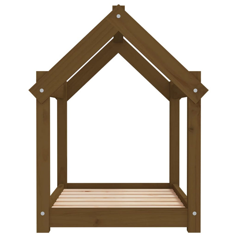 Vidaxl Cama Para Perros Madera Maciza Pino Marrón Miel 71x55x70 Cm_5