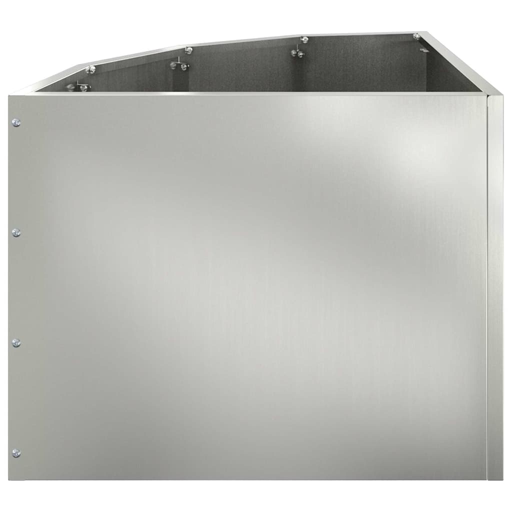 Macetero De Esquina Plateado 45 X 45 X 35 Cm Acero Galvanizado_5