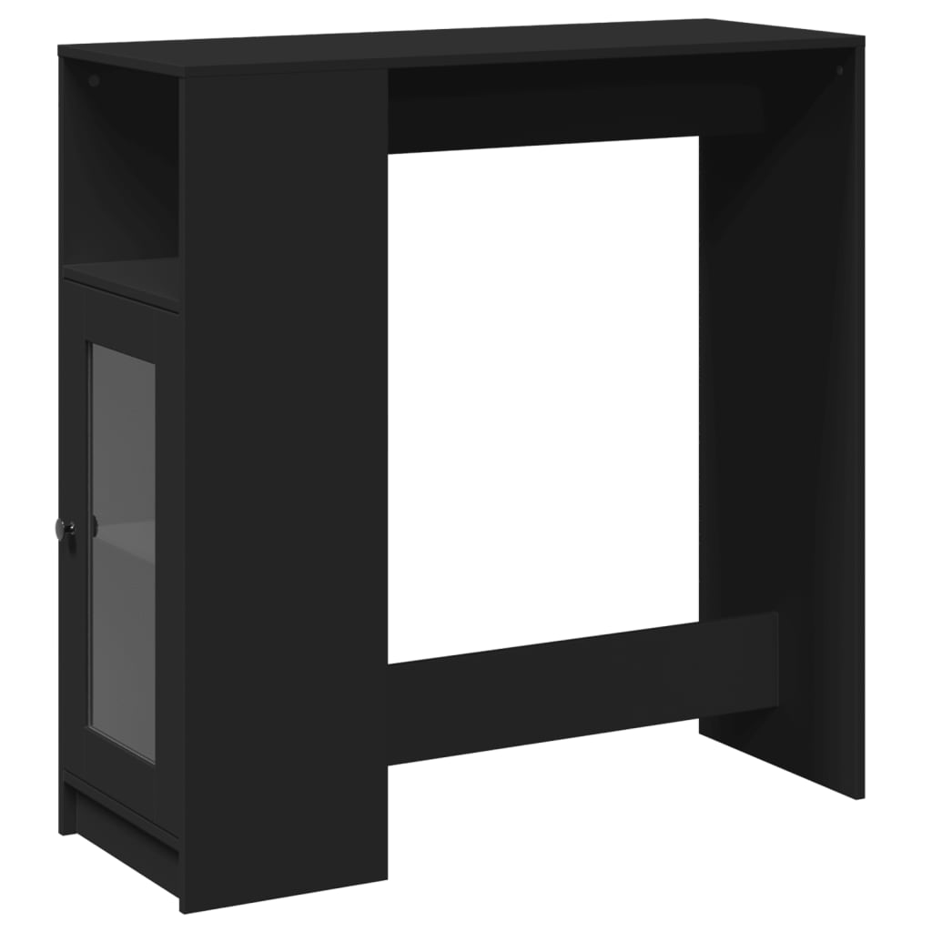 Mesa Alta Con Estantes Madera Ingeniería Negra 101x40x103,5 Cm_0