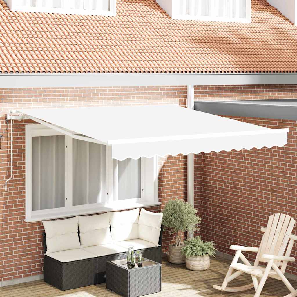 Toldo Retráctil Blanco 300 X 250 Cm Tela Y Aluminio_1