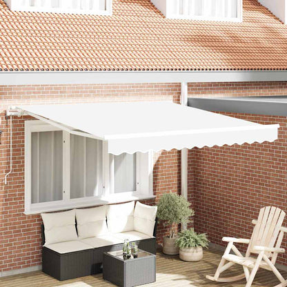 Toldo Retráctil Blanco 300 X 250 Cm Tela Y Aluminio_1