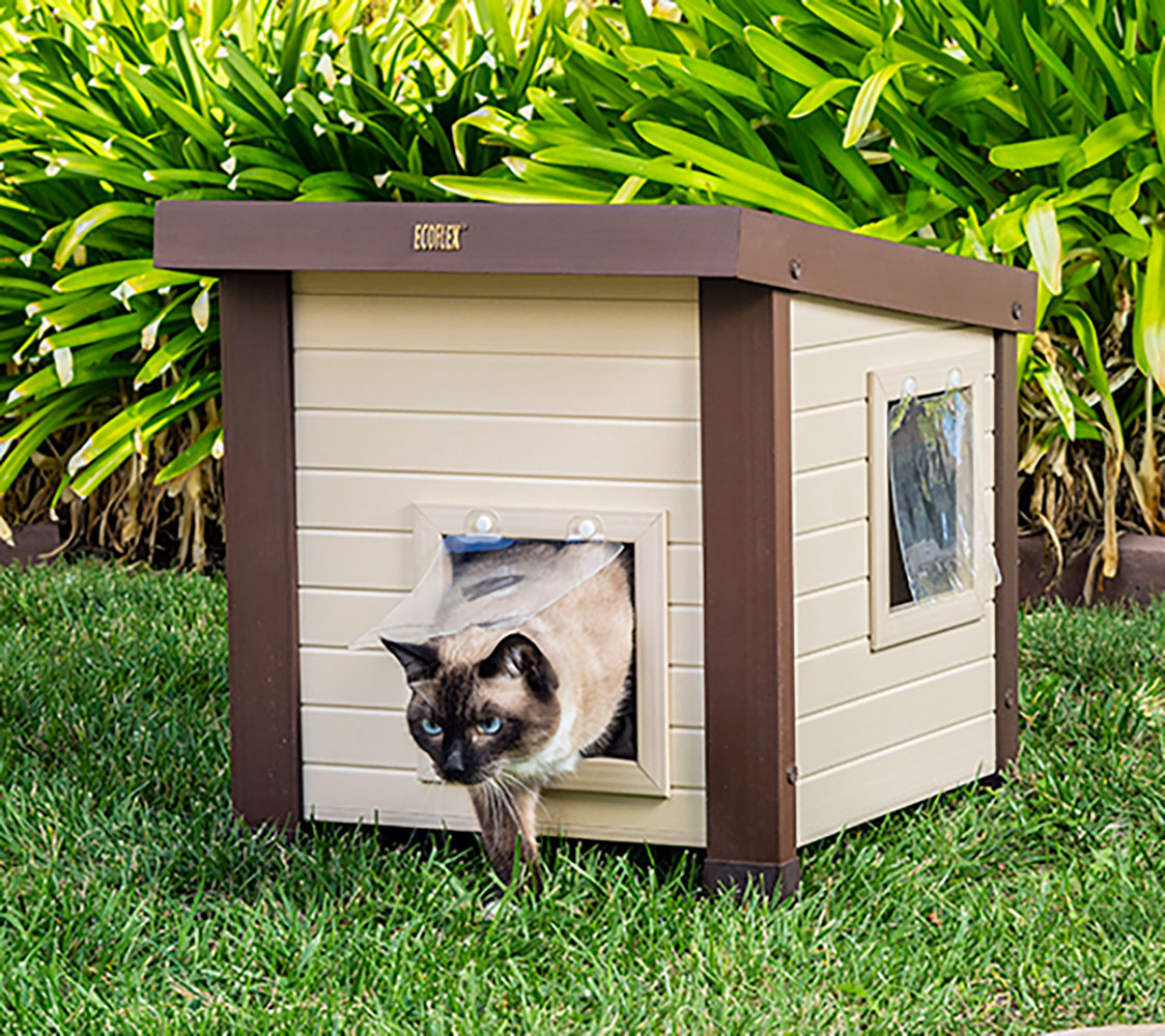 Casa Para Gatos Noa - Caseta De Interior/exterior - Fabricado En Ecoflex - Refugio Para Felinos Con Gatera_0