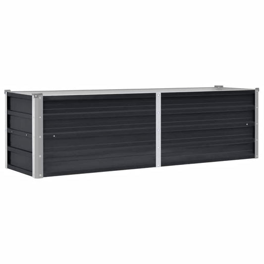 Arriate De Acero Galvanizado Gris Antracita 160x40x45 Cm_0