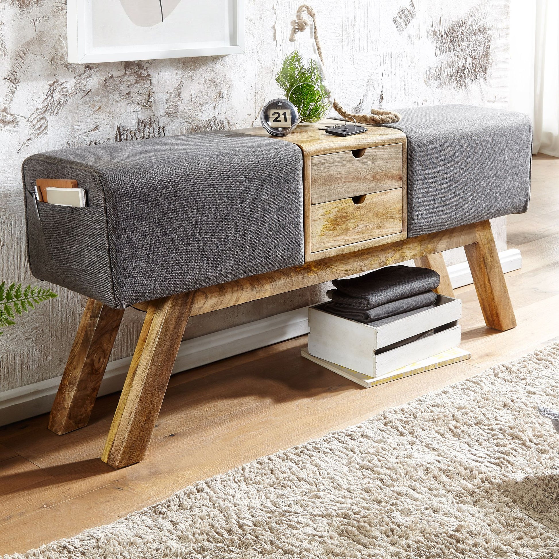 Banco Gris Con Cajones 120x56x30 Cm_1