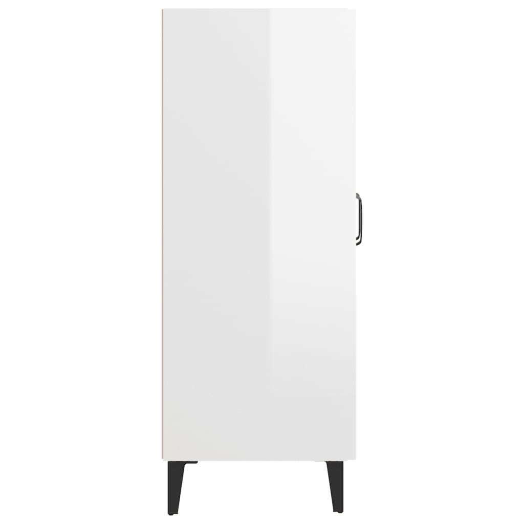 Aparador De Madera Contrachapada Blanco Brillante 69,5x34x90 Cm / Vetonek_2