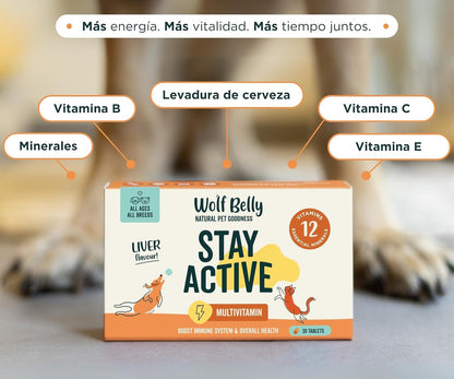 Wolf Belly Stay Active Vitaminas para Perros Senior +8 años 30 comp