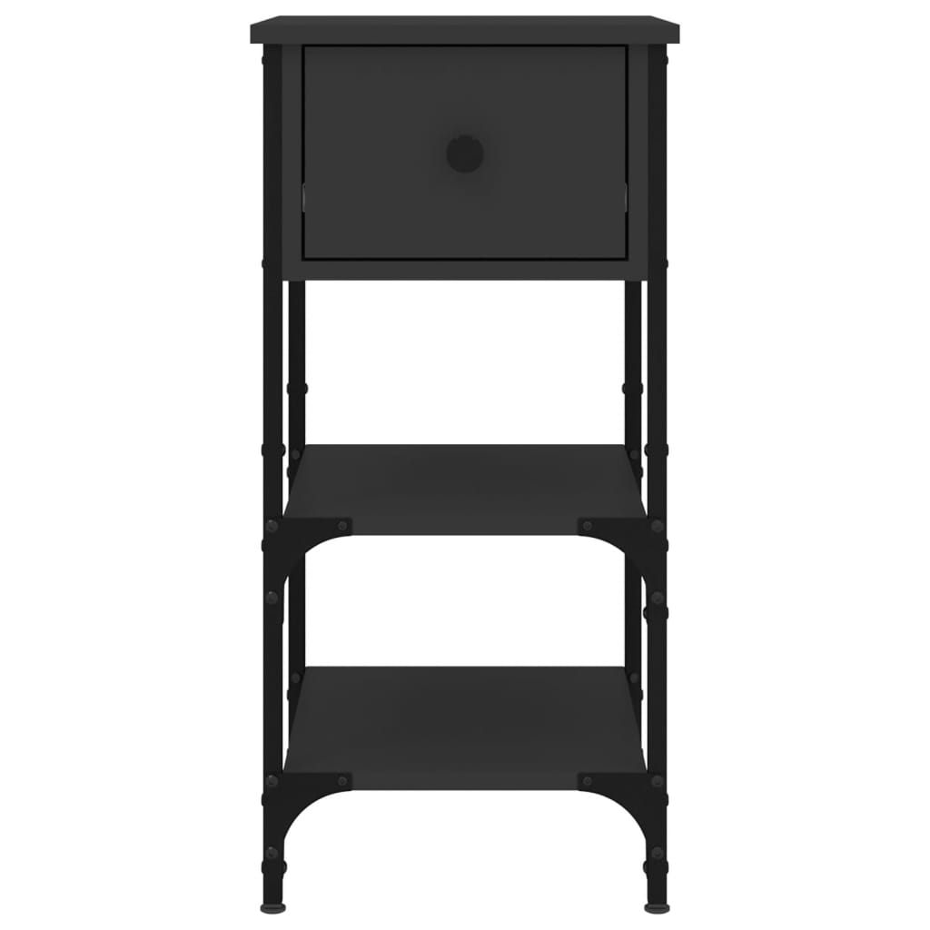 Mesita De Noche Madera De Ingeniería Negro 34x36x70 Cm_4