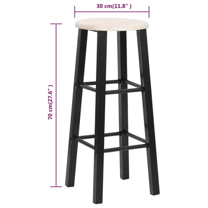 Taburetes De Cocina 2 Unidades Mdf Negros_5