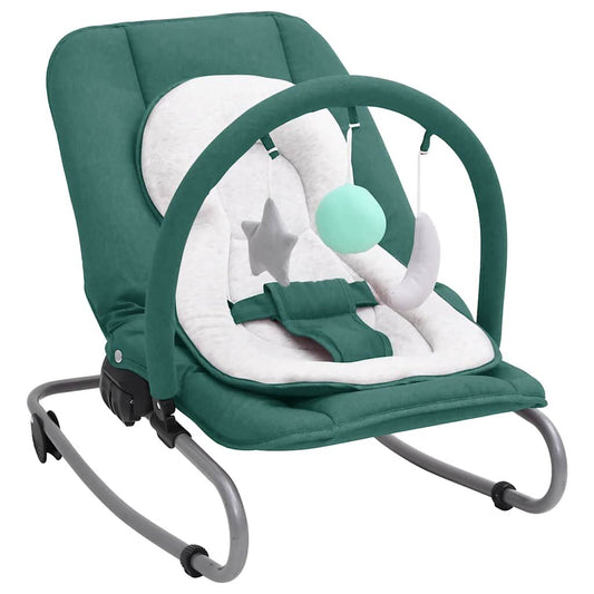 Vidaxl Hamaca Mecedora Para Bebés De Acero Verde_0