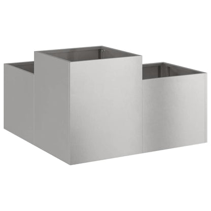 Maceta Para Jardín Plateado 80 X 80 X 48 Cm Acero Inoxidable_4