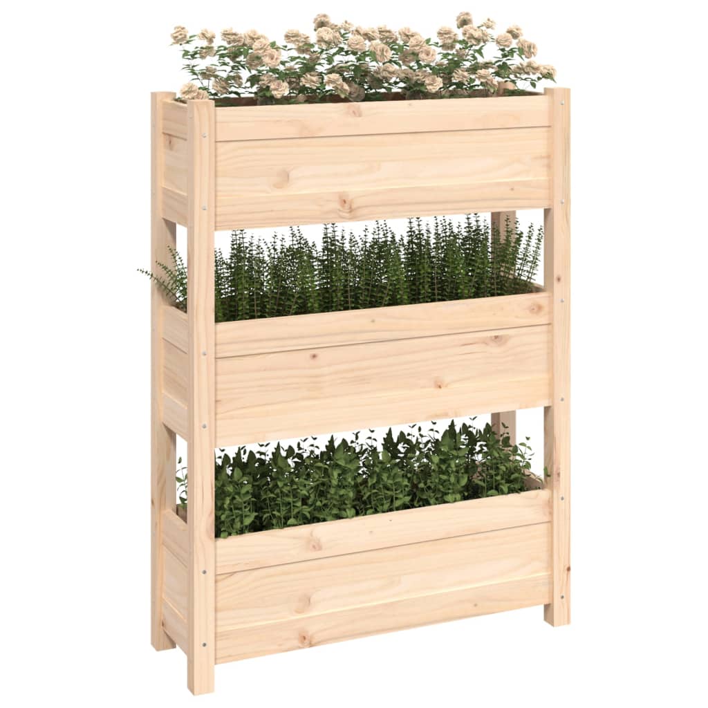 Jardinera De Madera Maciza De Pino 77x25x104,5 Cm_3