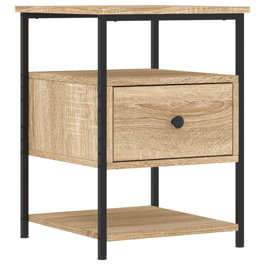Mesita De Noche Madera De Ingeniería Roble Sonoma 40x42x56 Cm_0